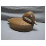 Hand-Carved Wooden Duck Decoy