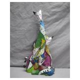Hand-Painted Cat Sculpture With Musical Theme