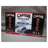 Capitan Parlube Motor Oil Tin Sign