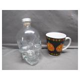 Crystal Skull Bottle and Halloween Mug Set