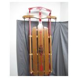 Flexible Flyer III Wooden Sled with Red Accents
