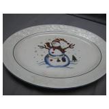 Holiday Snowman Ceramic Serving Platter