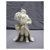 Porcelain Santa Figurine with Gold Accents