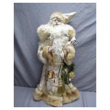 Santa Claus Figurine with Fur and Accessories