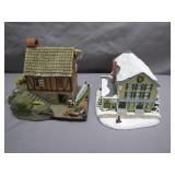 2 Hand-Painted Collectible Cottages
