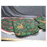 Christmas Deer Tree Skirt and Stocking Set