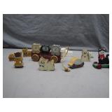 Handcrafted Wooden Kitty Figurines Collection