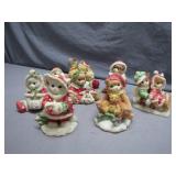 Calico Kittens Christmas Figurines