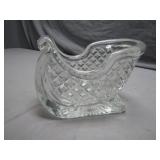 Pressed Glass Sleigh-Shaped Dish