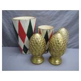Decorative Pineapples and Harlequin Vases