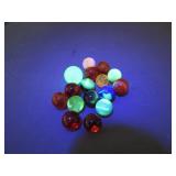 Uranium Glass & UV-Reflective Marbles Set