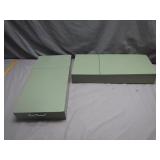 Two Green Metal Storage Cases