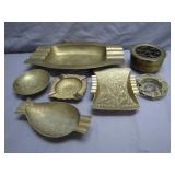 7 Decorative Brass Ashtrays