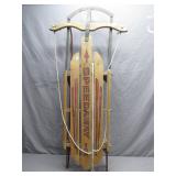 Speedaway Wooden Sled with Paris Floating Steering