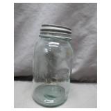 Antique Glass Mason Jar With Zinc Lid