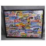 Framed Hostess-Themed Collage Puzzle Art