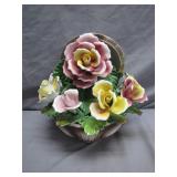 Capodimonte Basket With Porcelain Roses