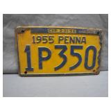 1955 Pennsylvania License Plate, 1P350