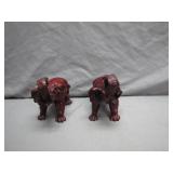 Carved Wood Elephant Figurines