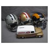 NFL Memorabilia: Mini Helmets & Van Bank