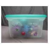 Festive Storage Bin With Glitter Ornaments