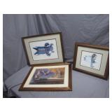 Framed Wildlife Waterfowl Prints Set of 3