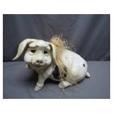 Large Ceramic Pig Coin Bank With Charm