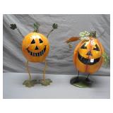 Two Metal Jack-Oï¿½-Lantern Figurines
