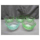 Five Uranium Glass Bowls