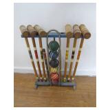 Classic Wooden Croquet Set with Stand