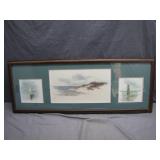 Framed Coastal Triptych Watercolors