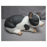 Black-and-White Pig Figurine Collectible