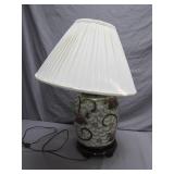 Table Lamp With Ceramic Floral Base and Shade