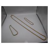 Gold-Colored Necklace and Bracelet Set