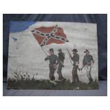 Hand-Painted Confederate March Scene on Canvas