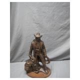 Western-Style Bronze Cowboy Statue