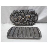 Cast Iron Animal Motif Tray and Corn Mold