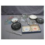 Vintage Ashtrays and Glass Knife