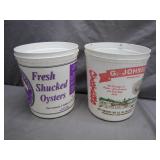 2 Shucked Oyster Buckets With Graphics