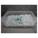 Large Bin of Clear and Green Acrylic Gems