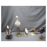 Five Decorative Shorebird Sculptures