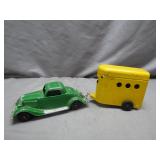 Hubley Diecast Car with Structo Horse Trailer