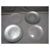 Four Glass Christmas Tree Plates