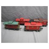4 Lionel and Marx Caboose Train Cars