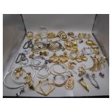 Big Lot of Silver and Gold-Colored Earrings