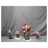 4 Santa & Holiday Figurines