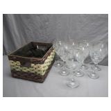Wine Glasses With Woven Basket
