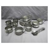 French Mini Pewter Dining Tea Set