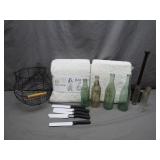 Eclectic Lot of Bottles and Home Goods