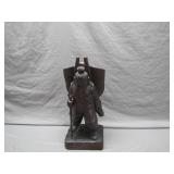 Wooden Figurine With Basket Detail